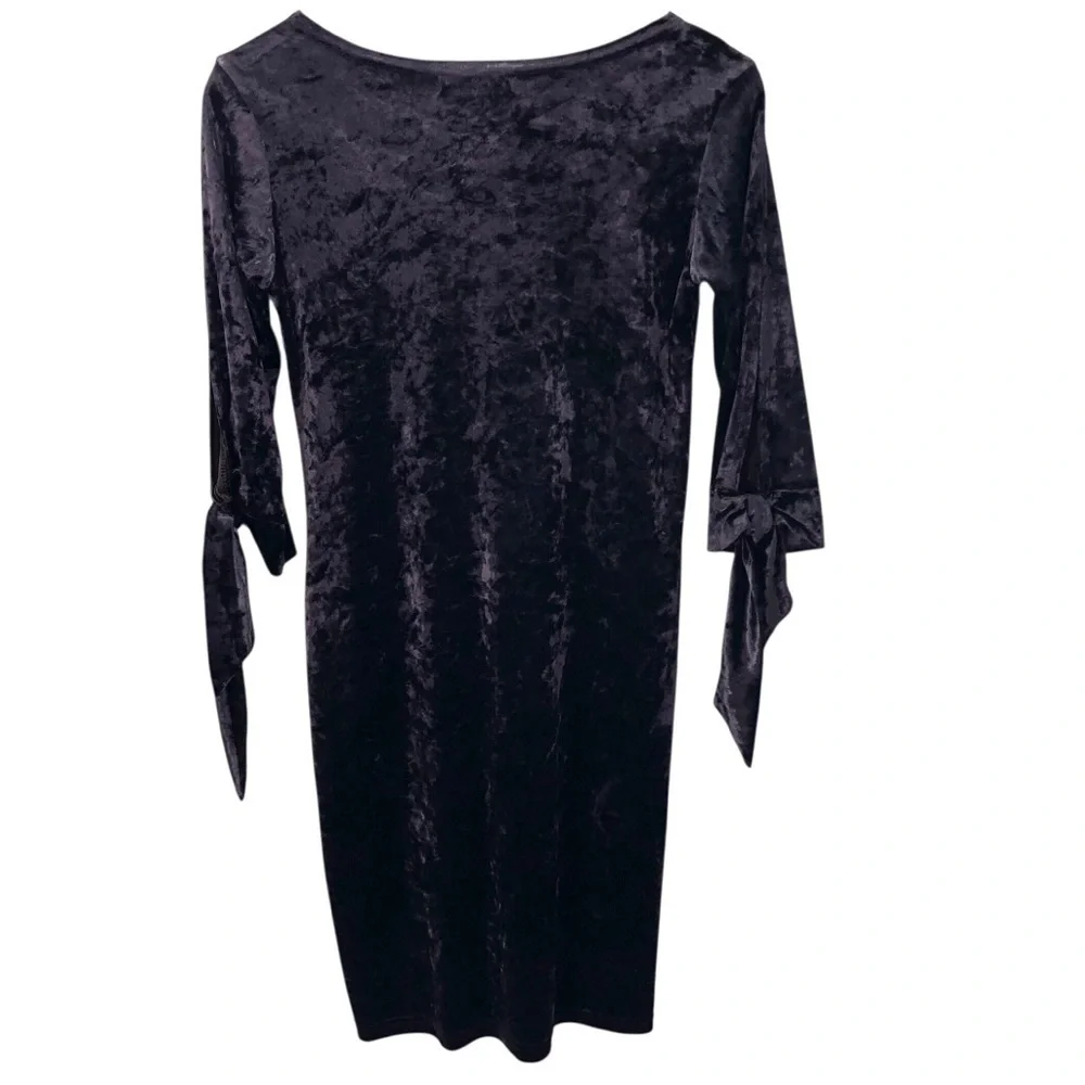 Vtg 90's Y2K Whimsigoth Fairycore Plum Purple Sz S Crushed Velvet Dress Party